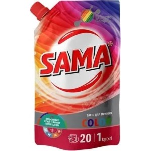 Skysta skalbimo priemonė spalvotiems audiniams "Sama color" 1kg.